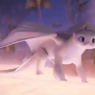 🫧 eaae9dc5 Light Fury How to Train Your Dragon Drache, Leuchtender Furie, Fantasy, Tier, Cartoon, niedlich telegram sticker