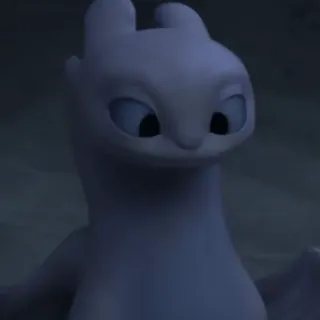 🫧 edabca8e Light Fury How to Train Your Dragon Drache, Leuchtender Furie, süß, Fantasy, Tier, Cartoon, Dreamworks telegram sticker