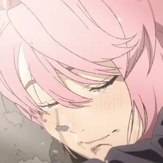 😭 64557128 Anime, Menangis, Sedih, Rambut merah muda, Air mata, Emosional telegram sticker