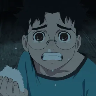 😰 6879e063 Anime, Sedih, Menangis, Anak laki-laki, Kacamata telegram sticker