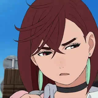 😒 959f7302 Anime, Wanita, Karakter, Perempuan, Serius, Animasi telegram sticker