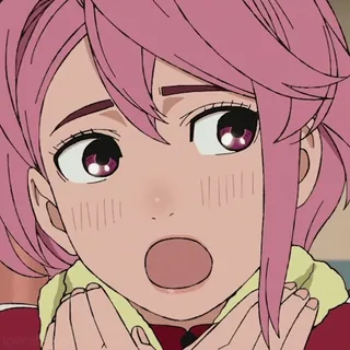 🥺 d159d849 anime, rambut pink, terkejut, potret, gadis, imut, kartun telegram sticker