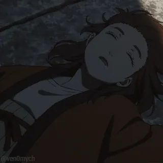 😴 dbc45ec0 @ven0mych Anime, Orang, Berbaring, Karakter telegram sticker