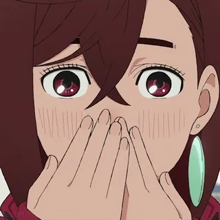 🫢 eab4d928 Anime, Wanita, Kartun, Terkejut, Kaget, Mulut tertutup telegram sticker