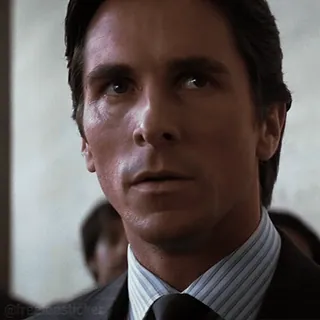 😒 00fec0b0 Patrick Bateman American Psycho patrick bateman, american psycho, christian bale, film, 80er, finanzen, horror telegram sticker