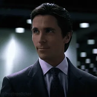 😏 3161abde Patrick Bateman American Psycho Patrick Bateman, American Psycho, Geschäftsmann, selbstgefällig, ernst telegram sticker