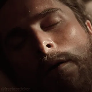 😴 473fe659 @freetopsticker mann, gesicht, schweiß, schlaf, nahaufnahme telegram sticker