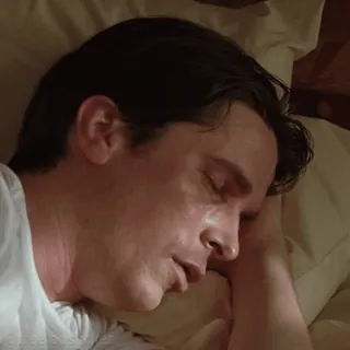 🤒 75fb8991 person, schlafend, ruhend, mann, drinnen, bett telegram sticker