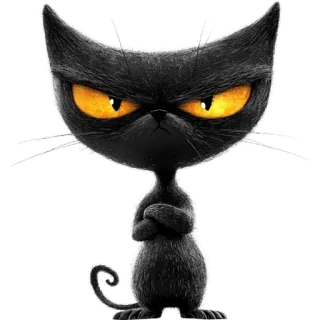 😤 6c9052d6 kucing, kucing hitam, marah, sikap, kartun, binatang, hewan peliharaan telegram sticker
