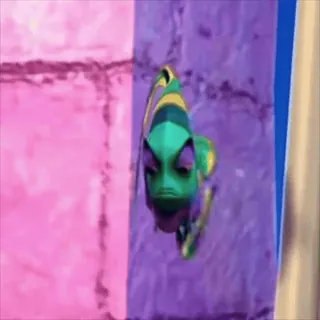 🤩 028b21e4 fisch, grün, lila, wasser telegram sticker