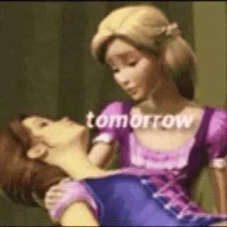 🤩 05939ee9 tomorrow barbie, morgen, freundschaft, cartoon, animiert telegram sticker