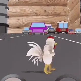 🤩 af8537b0 Huhn, urban, Cartoon, Straße, Stadt telegram sticker