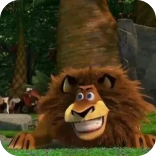 🫥 42ed934f Alex Madagascar singa, kartun, binatang, mamalia, animasi whatsapp sticker