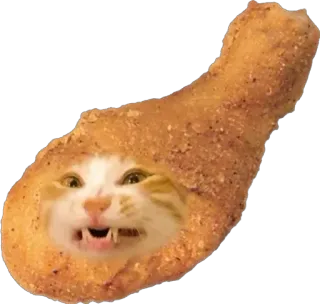 😁 8cbd9990 kucing, paha ayam, lucu, hewan, makanan, meme whatsapp sticker