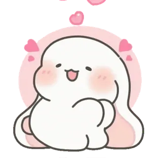 ⭐ 6478a65c carino, kawaii, coniglio, cuore, cartone animato, animale, adesivo telegram sticker
