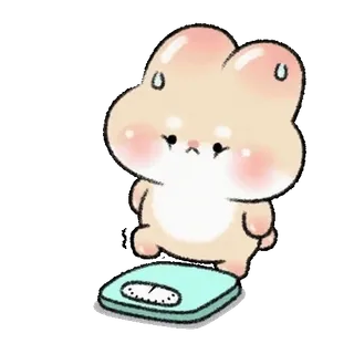 ⭐ 9f62f3bc carino, peso, bilancia, triste, cartone animato, adesivo, animale telegram sticker