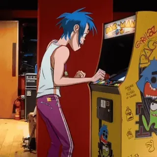 🕺 00fd9a5a 2-D Gorillaz 2D, Gorillaz, Arcade, Gaming, Musica, Cartone animato telegram sticker