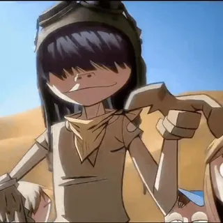 😏 445a5290 Noodle Gorillaz Noodle, Gorillaz, cartone animato, musica, gruppo virtuale, anime telegram sticker