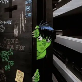 😏 5469d7f5 Murdoc Niccals Gorillaz ROUGHFARE
FOR
YOU!
Orgone
Accumulator
Murdoc's
BOX
OFF
2D!!
FRIEND
BACON
FOOD Cartone animato, Personaggio, Pelle verde, Musica, Gorillaz, Copertina album telegram sticker