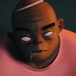🤕 580ce6c9 Russel Hobbs Gorillaz Cartone animato, Personaggio, Musica, Band, Gorillaz, Russel Hobbs telegram sticker