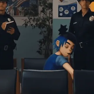 🗿 f2854ac9 2-D Gorillaz, 2-D, Cartone animato, Cantante, Musica, Personaggio telegram sticker