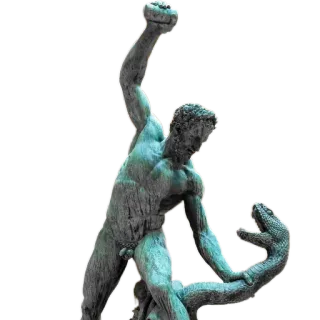 🐍 01978137 estátua, cobra, luta, combate, mitologia grega, homem, músculo telegram sticker