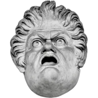 😲 1392702f rosto, escultura, bravo, expressão, pedra, estátua, arte telegram sticker
