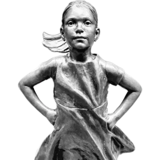 👧 251dcf77 menina, estátua, bronze, arte, menina destemida telegram sticker