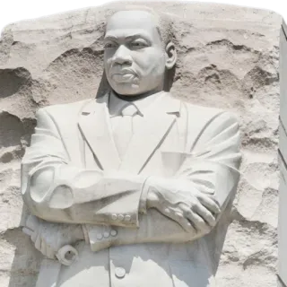 😕 49bd6c10 Martin Luther King Jr. Martin Luther King Jr., MLK, direitos civis, estátua, memorial, ativista telegram sticker