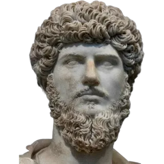 😐 714adb32 Marcus Aurelius imperador romano, filósofo, estoicismo, Roma antiga, figura histórica, estátua, mármore, retrato telegram sticker