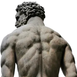 😎 bcae6169 estátua, costas, músculos, homem, masculino, antigo, escultura telegram sticker