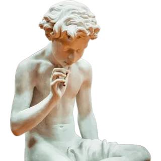 🧒 e1b003b8 escultura, arte, estátua, nu, menino, clássico, figura, branco, obra de arte telegram sticker