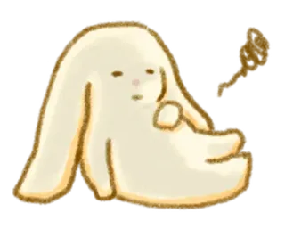 💭 2b34837c кролик, заяц, милый, мультяшный, животное, сидит, расслабленный telegram sticker