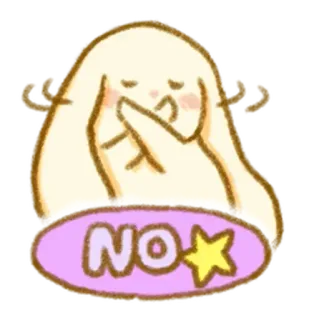 💭 c717e580 NO кролик, нет, отказ, отрицание, милый, пастельный telegram sticker