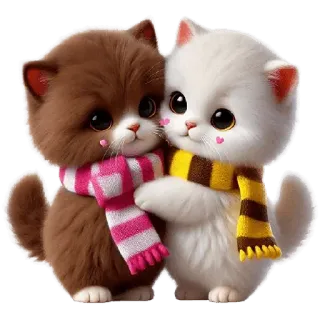 😍 1175e0b5 고양이, 새끼 고양이, 귀여운, 동물, 스카프, 카와이 whatsapp sticker