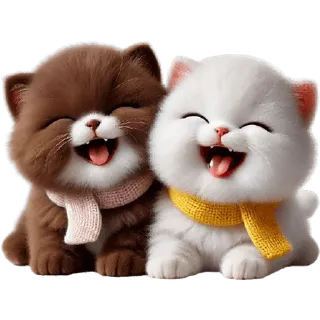 🤣 216dc740 고양이, 새끼 고양이, 귀여운, 동물, 스카프, 만화, 행복한 whatsapp sticker