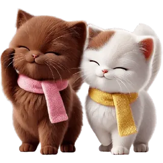 ☺️ 55204179 고양이, 새끼 고양이, 귀여운, 스카프, 사랑스러운, 동물, 만화, 애완 동물 whatsapp sticker