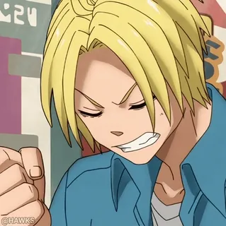 😡 044f0a34 @HAWKS Anime, Boos, Blond haar, Man, Cartoon, Portret telegram sticker