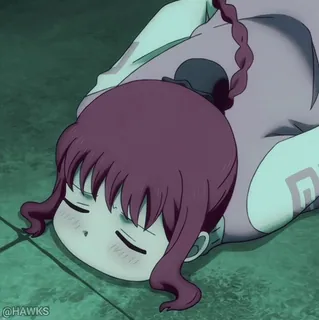 😖 55a96fec Anime, liggend, Cartoon, Animatie, slaperig telegram sticker