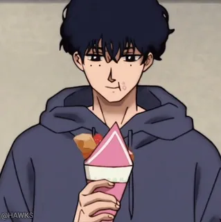🧁 f317423a @HAWKS Anime, Personage, Man, Eten, Portret telegram sticker