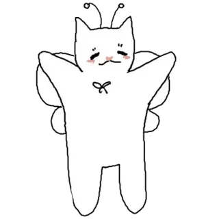 ❤️‍🩹 11c69641 кот, бабочка, милый, животное, каваи, питомец, крылья telegram sticker