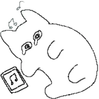 😣 8b687f44 кот, плачущий, грустный, мультфильм, телефон, музыка, кавай telegram sticker