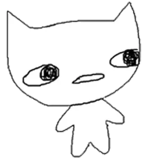 ❓ c81dee2d кот, рисунок, милый, смешной, мультфильм, мем telegram sticker