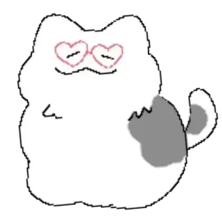 👓 db55b2fd кот, стикер, животное, милый, глаза-сердечки telegram sticker