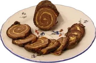 🤩 1114d408 boeuf, viande, nourriture, rouleau, assiette, délicieux, cuisine telegram sticker