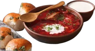 🤩 2f7da269 nourriture, soupe, bortsch, dîner, déjeuner, cuisine, traditionnel telegram sticker