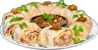 🤩 42aebbd0 nourriture, raviolis, cuisine, plat, assiette, momos telegram sticker