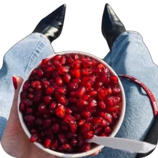 🫥 55785814 grenade, fruit, nourriture, bol, rouge, graines telegram sticker