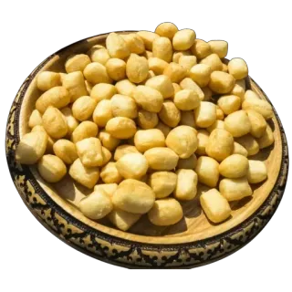 🫥 5e279b46 nourriture, baursaki, pâte, cuisine asiatique, collation, assiette, assiette en bois telegram sticker