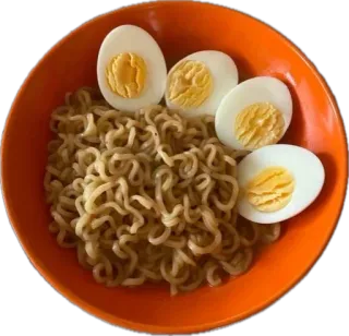 🤩 62f9da53 nouilles, oeufs, nourriture, déjeuner, dîner, bol, plat, cuisine telegram sticker